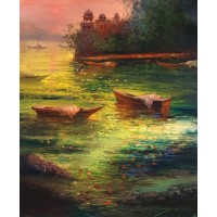 A. Q. Arif, 22 x 28 Inch, Oil on Canvas, Cityscape Painting, AC-AQ-510